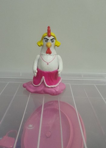 Renkli Pembe Etekli Tavuk Figürü - Görsel 2