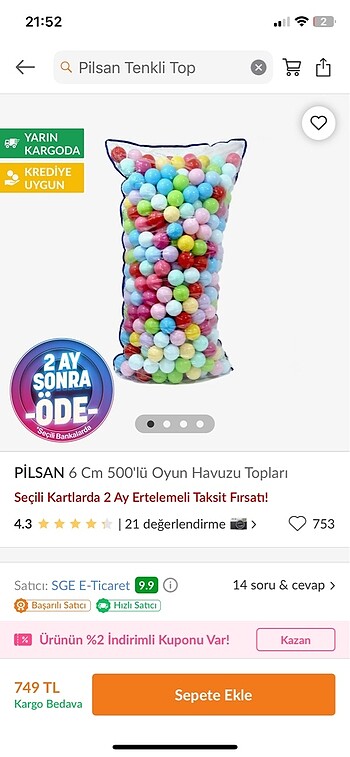 Oyun havuzu topları 500 adet