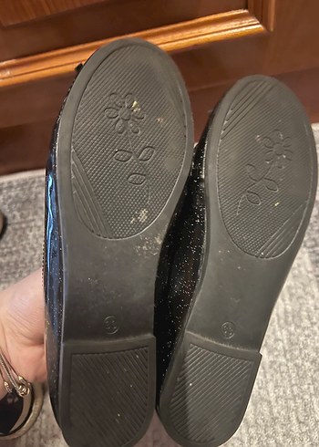 Kız Çocuk Siyah Rugan simli Babet Ayakkabı - Görsel 3