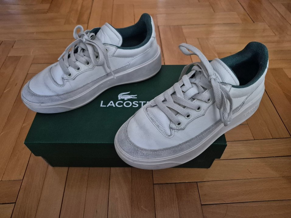 Lacoste Beyaz Gri Bağcıklı Kadın Spor Ayakkabı - Görsel 2