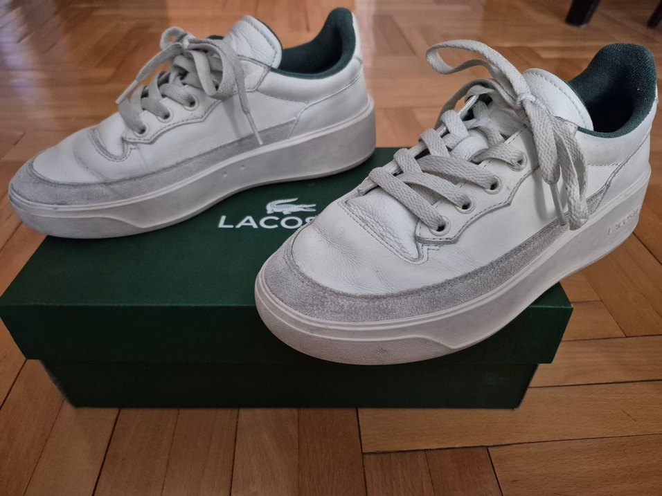 Lacoste Beyaz Gri Bağcıklı Kadın Spor Ayakkabı - Görsel 3