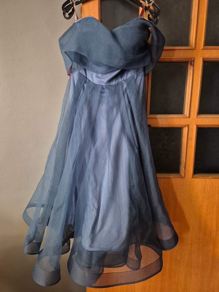 Uzun, düşük omuz, Drapeli Vintage Kadın Abiye Elbise - Görsel 2