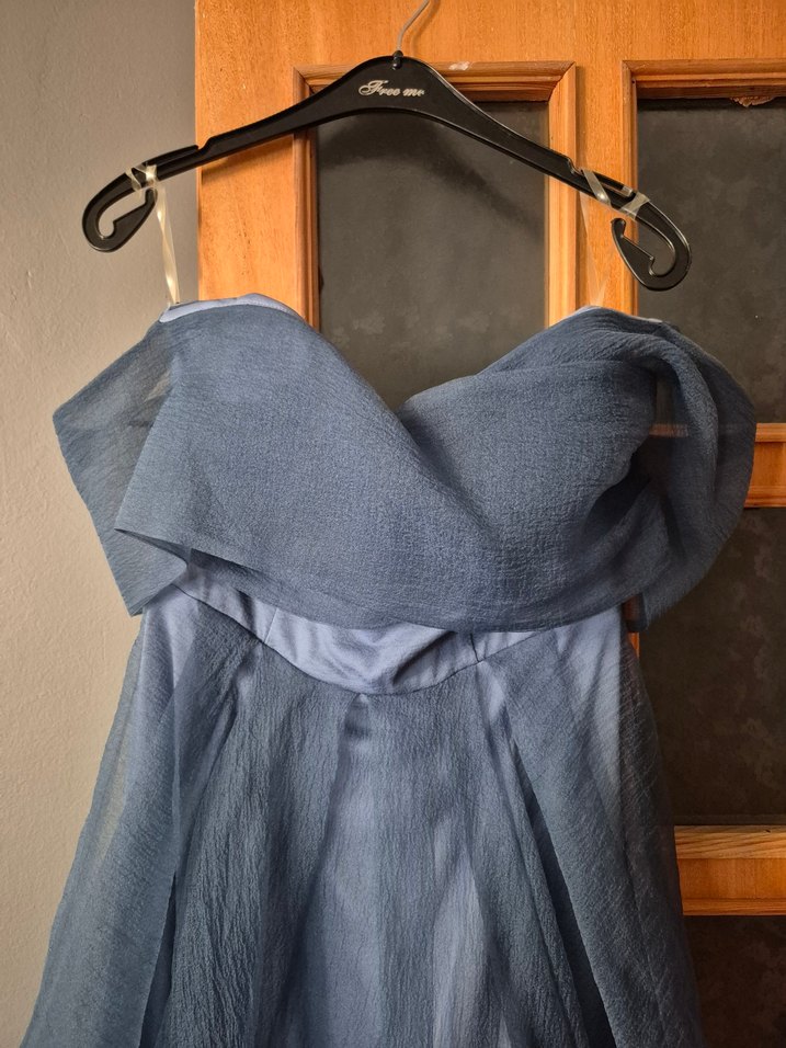 Uzun, düşük omuz, Drapeli Vintage Kadın Abiye Elbise - Görsel 4