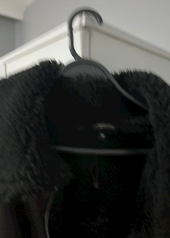 Siyah Kürklü Deri Biker Ceket - Görsel 5