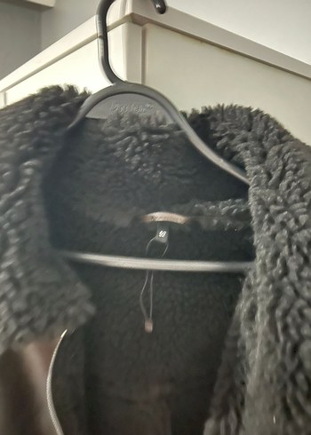 Siyah Kürklü Deri Biker Ceket - Görsel 4