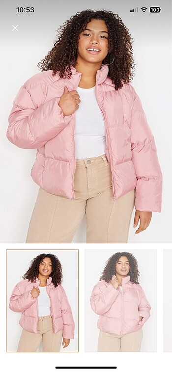 48 Beden Crop şişme mont
