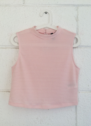 H&M Beyaz Kalpli Pembe Bluz