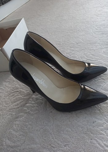 Siyah Rugan Stiletto Ofis Topuklu Kadın Ayakkabı - Görsel 3