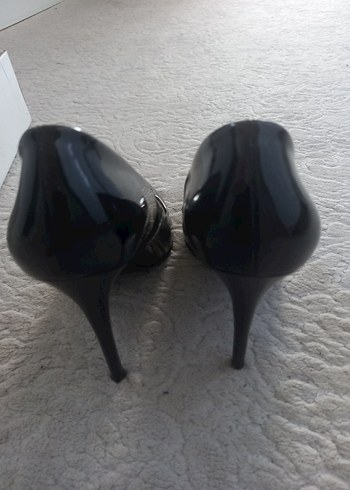 Siyah Rugan Stiletto Ofis Topuklu Kadın Ayakkabı - Görsel 2