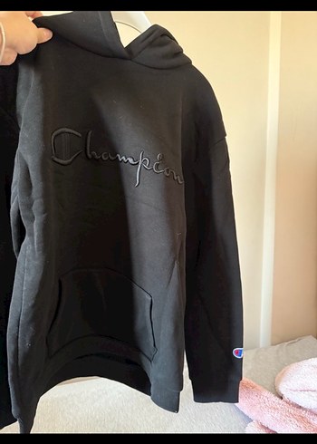 Siyah Kadın Kapüşonlu Sweatshirt