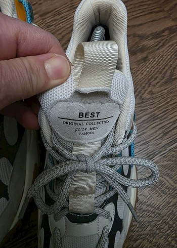 Bağcıklı Beyaz Gri Spor Kadın Sneaker - Görsel 5