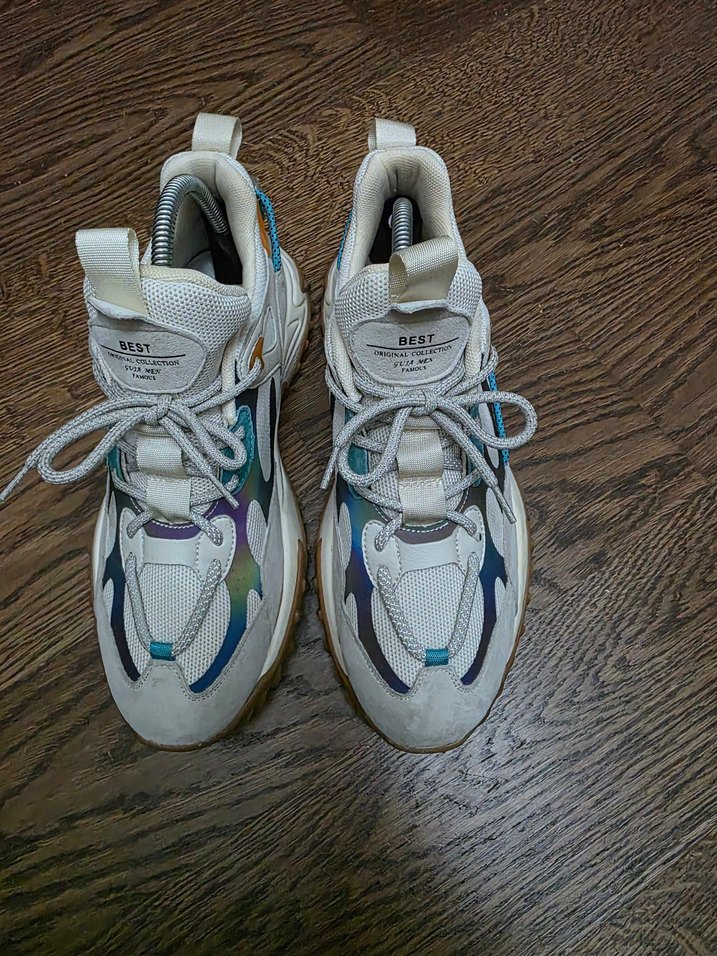 Bağcıklı Beyaz Gri Spor Kadın Sneaker - Görsel 2