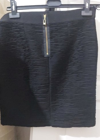 Siyah Pilili Midi Mini Etek - Görsel 2