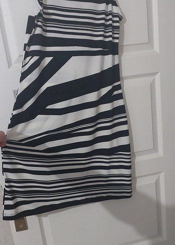 Zebra Desenli Uzun Pileli elbise - Görsel 2