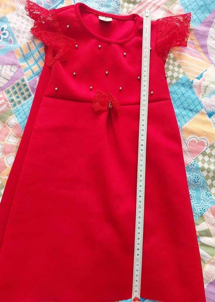 Kirmizi cocuk elbise - Görsel 3