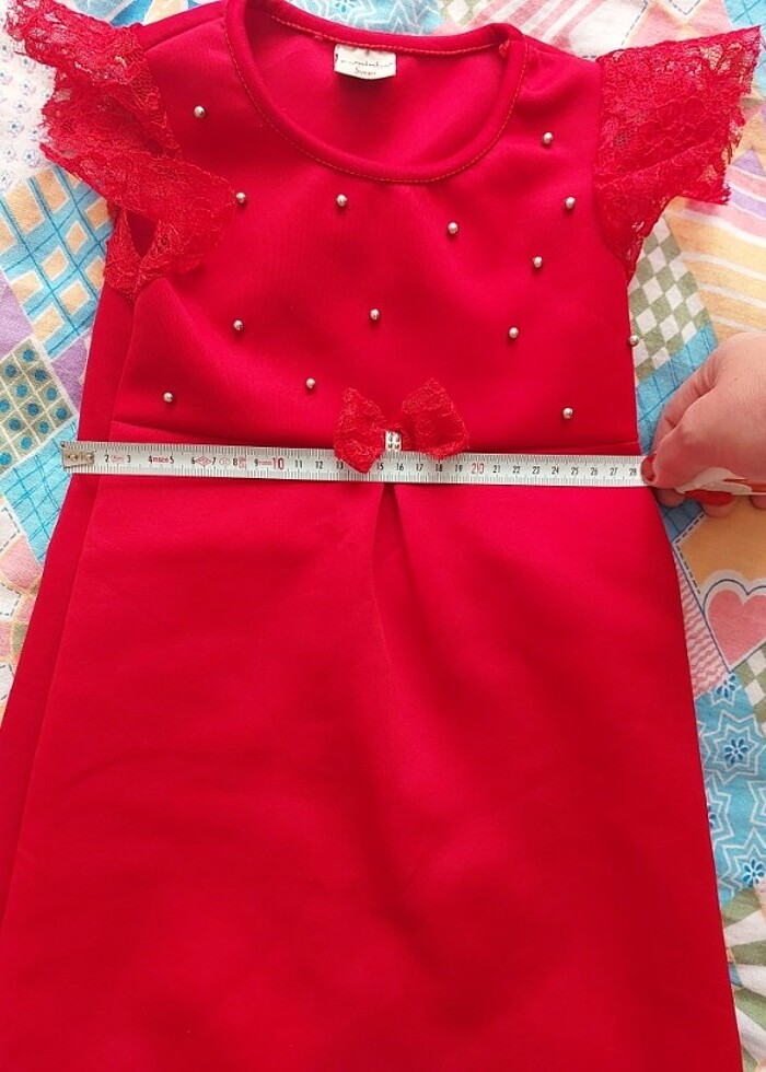 Kirmizi cocuk elbise - Görsel 4