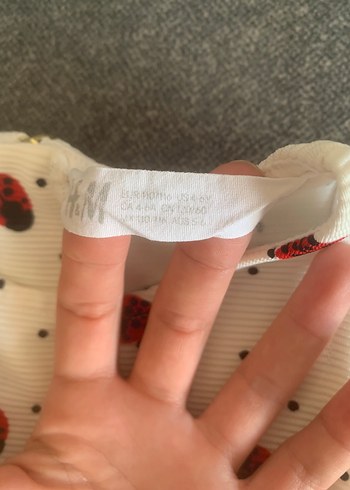 H&M Beyaz Puantiyeli Kız Çocuk Elbise