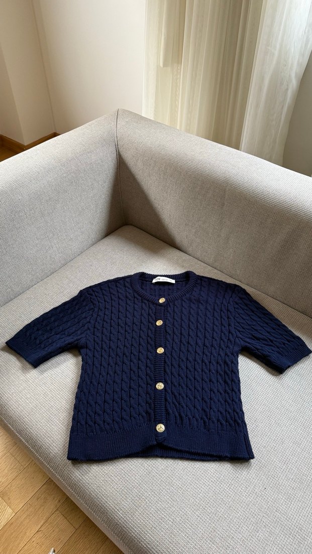 Lacivert örme kazak - Görsel 4