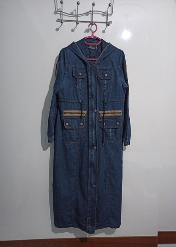 Kadın Uzun Kot Trençkot 40 Beden - Görsel 10