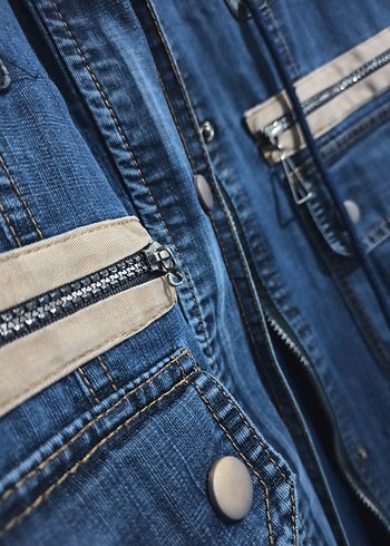 Kadın Uzun Kot Trençkot 40 Beden - Görsel 4