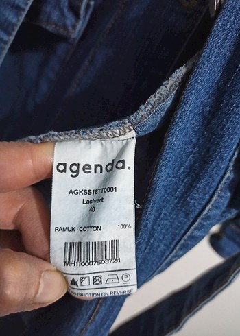 AGENDA Kadın Kot Trençkot 40 Beden - Görsel 7