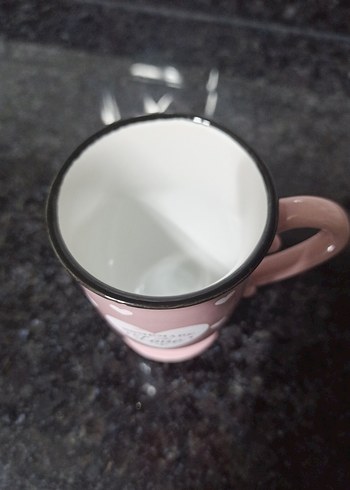 Kalpli Pembe Seramik Kupa - Görsel 5