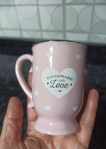 Kalpli Pembe Seramik Kupa - Görsel 3