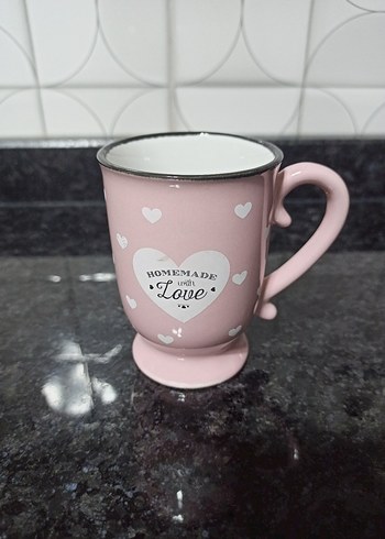 Kalpli Pembe Seramik Kupa - Görsel 6