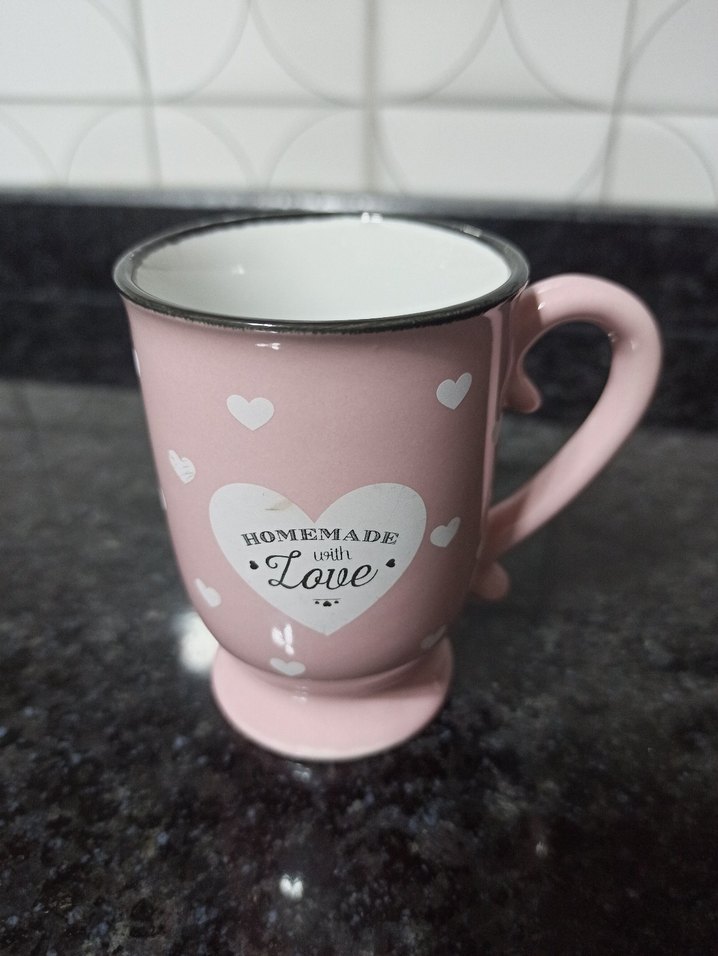 Kalpli Pembe Seramik Kupa - Görsel 2