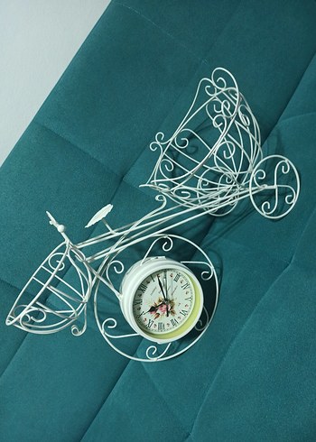 Ferforje Bisiklet Saat Çift Taraflı - Görsel 7