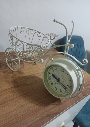 Ferforje Bisiklet Çift Taraflı Saat - Görsel 3