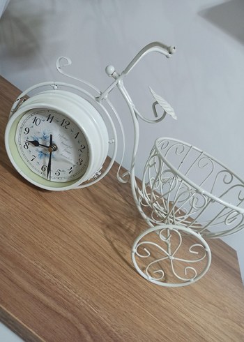 Ferforje Bisiklet Çift Taraflı Saat - Görsel 4