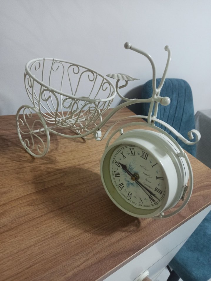 Ferforje Bisiklet Çift Taraflı Saat - Görsel 3