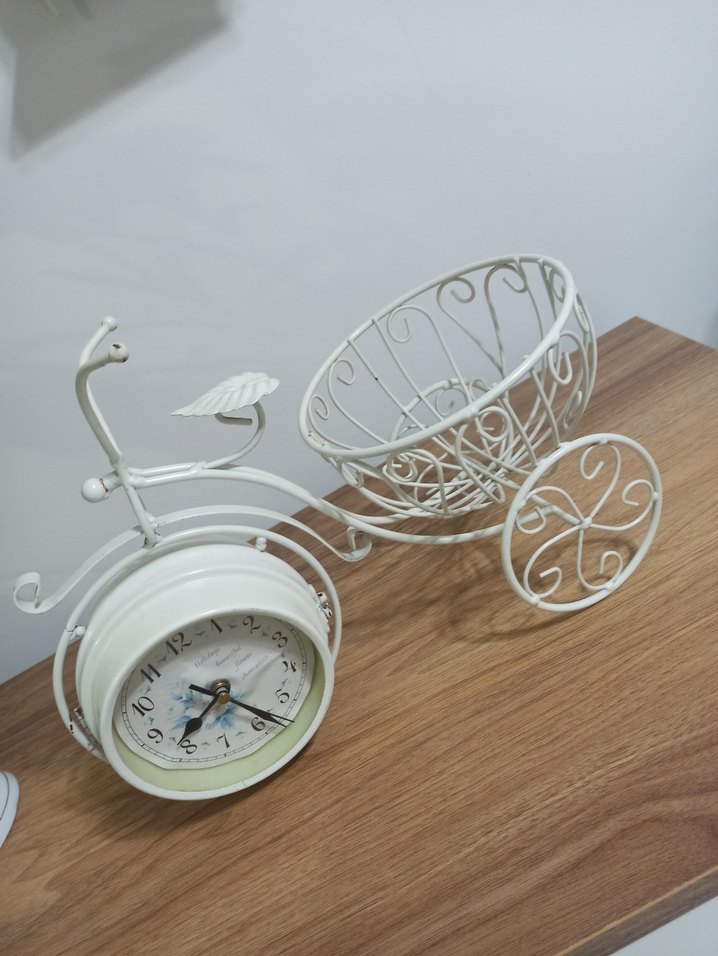 Ferforje Bisiklet Çift Taraflı Saat - Görsel 2