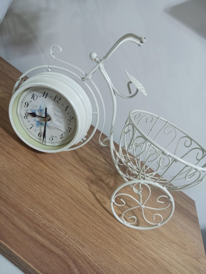 Ferforje Bisiklet Çift Taraflı Saat - Görsel 4