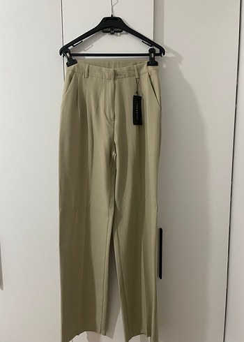 Trendyol Bej Kadın Keten Kumaş Pantolon - Görsel 4