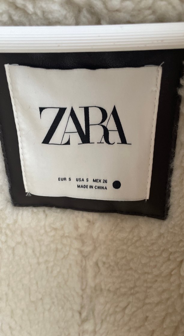 Zara Kürklü Kahverengi Deri Kadın Yelek - Görsel 2