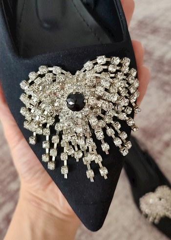 Nine West Siyah Payetli Stiletto Kadın Abiye Ayakkabı