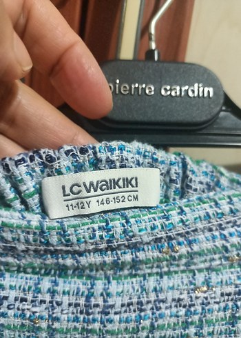 Düğmeli Mavi Mini Etek - Görsel 5