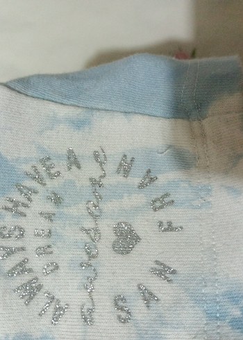 Kız Çocuk Mavi Batik Şortlu Pamuklu Tişört - Görsel 5