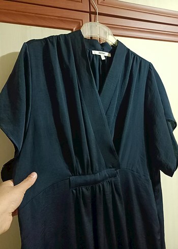 Lacivert Midi Kadın Salaş Elbise - Görsel 3