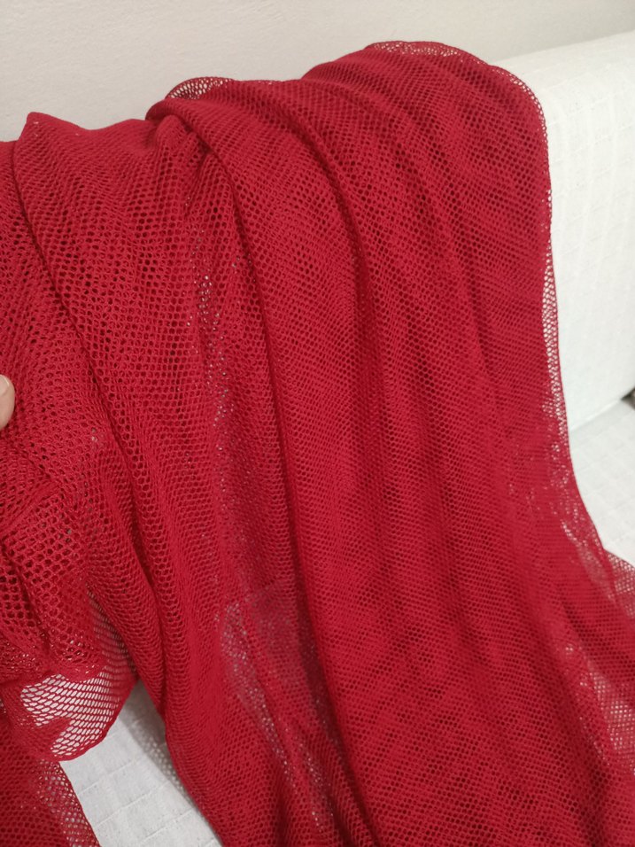 KIRMIZI PARÇA KUMAŞ TÜL PERDE - Görsel 3