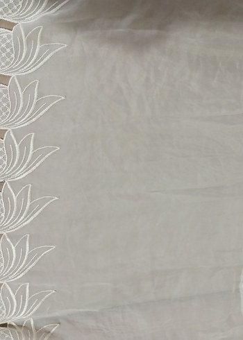 Nakışlı Beyaz Bohem Tül Perde - Görsel 6