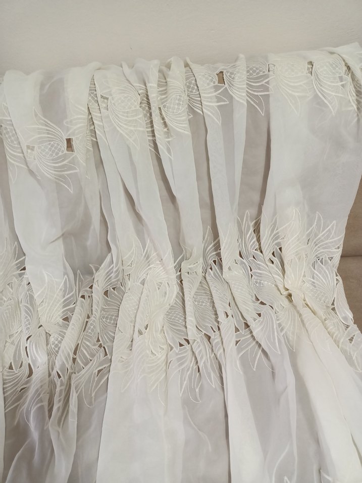 Nakışlı Beyaz Bohem Tül Perde - Görsel 5