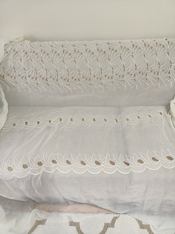 Nakışlı Beyaz Bohem Tül Perde - Görsel 4