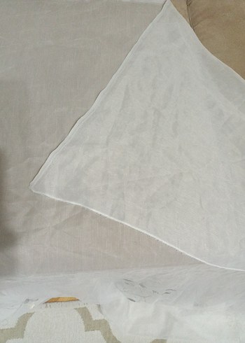 Nakışlı Beyaz Gri Perde - Görsel 9