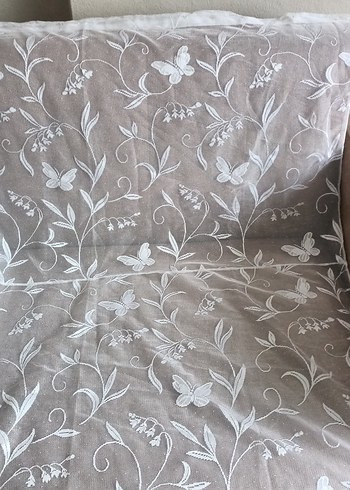 Beyaz Nakışlı Bohem Perde - Görsel 3