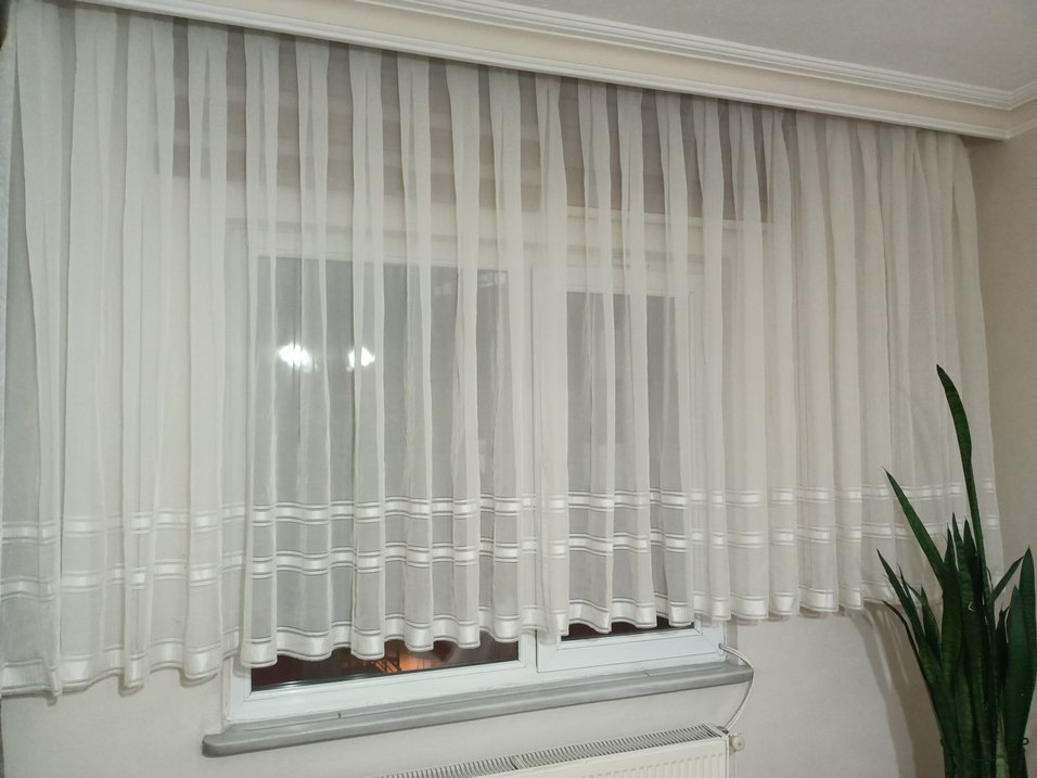 Beyaz Düz Tül Perde - Görsel 2