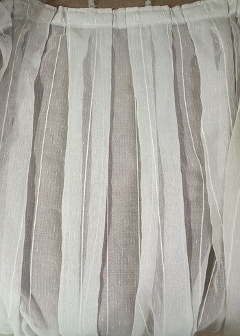 Bohem Beyaz Şeritli Tül Perde - Görsel 6