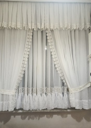 İşlemeli Beyaz Perde Seti - Görsel 9
